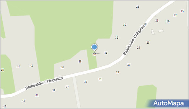 Ryglice, Batalionów Chłopskich, 36, mapa Ryglice
