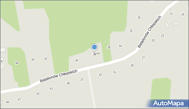 Ryglice, Batalionów Chłopskich, 38, mapa Ryglice