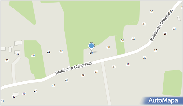Ryglice, Batalionów Chłopskich, 40, mapa Ryglice