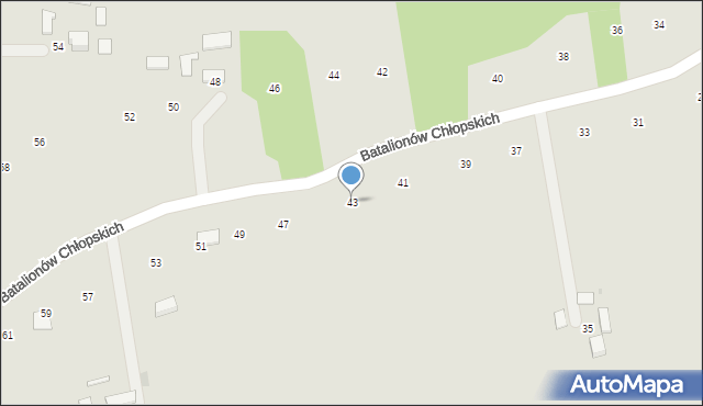 Ryglice, Batalionów Chłopskich, 43, mapa Ryglice