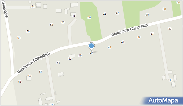 Ryglice, Batalionów Chłopskich, 47, mapa Ryglice