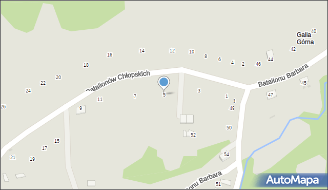 Ryglice, Batalionów Chłopskich, 5, mapa Ryglice