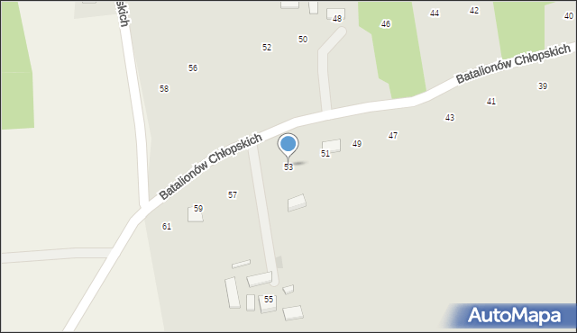 Ryglice, Batalionów Chłopskich, 53, mapa Ryglice