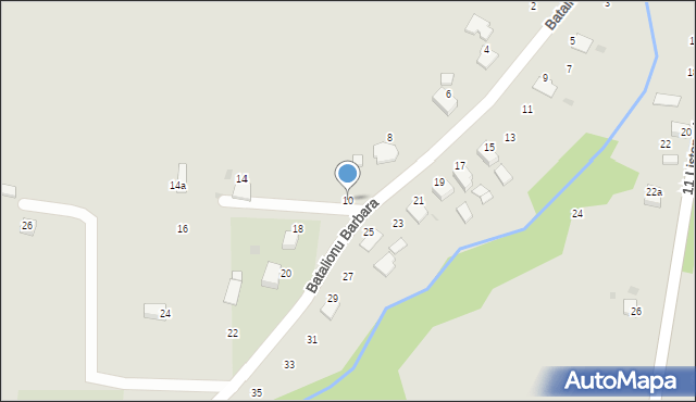 Ryglice, Batalionu Barbara, 10, mapa Ryglice