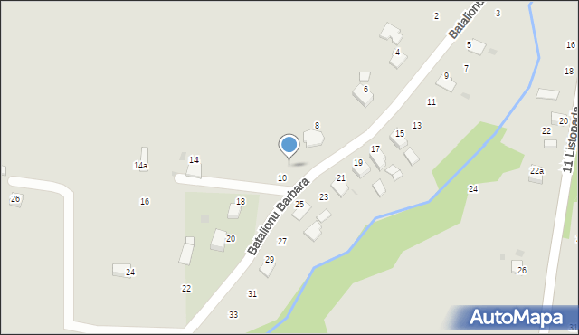 Ryglice, Batalionu Barbara, 12, mapa Ryglice