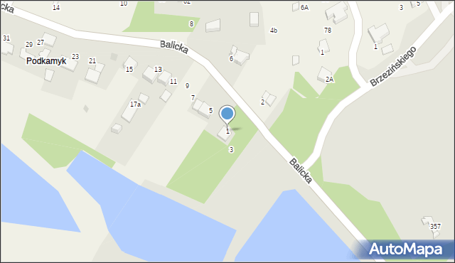 Rząska, Balicka, 1, mapa Rząska
