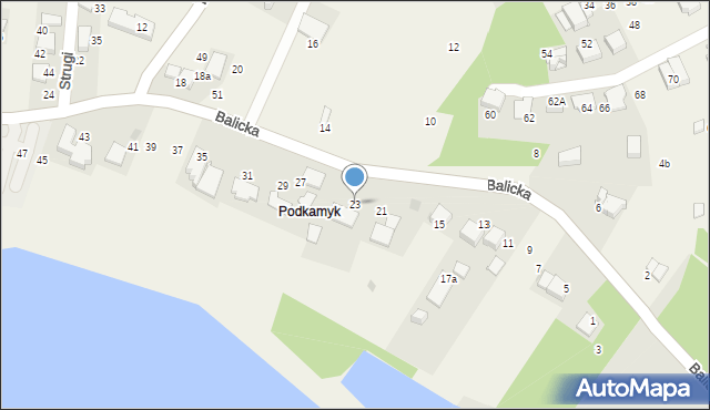 Rząska, Balicka, 23, mapa Rząska