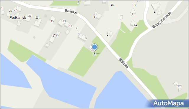 Rząska, Balicka, 3, mapa Rząska