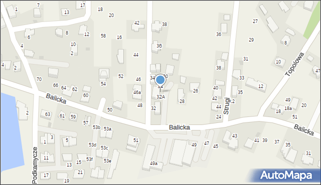 Rząska, Balicka, 32B, mapa Rząska