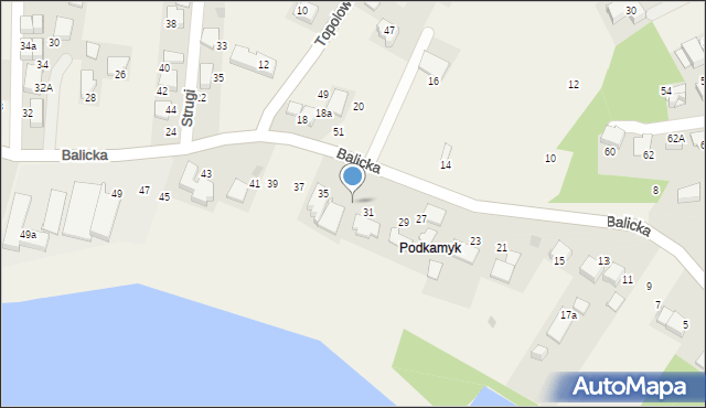 Rząska, Balicka, 33, mapa Rząska