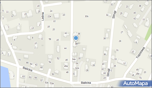Rząska, Balicka, 36, mapa Rząska
