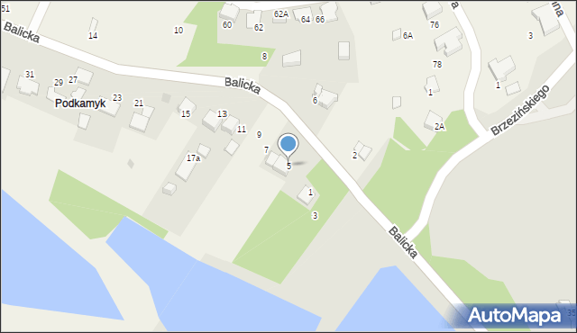 Rząska, Balicka, 5, mapa Rząska