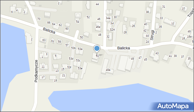 Rząska, Balicka, 51, mapa Rząska