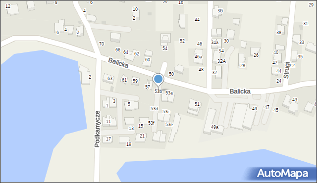 Rząska, Balicka, 53b, mapa Rząska
