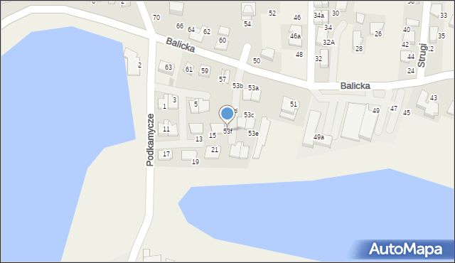 Rząska, Balicka, 53f, mapa Rząska