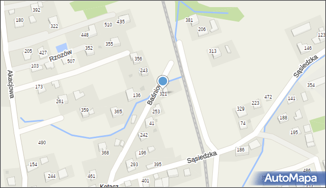 Rzozów, Baśniowa, 14, mapa Rzozów