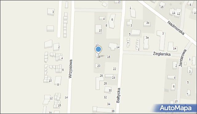 Sarbinowo, Bałtycka, 18, mapa Sarbinowo