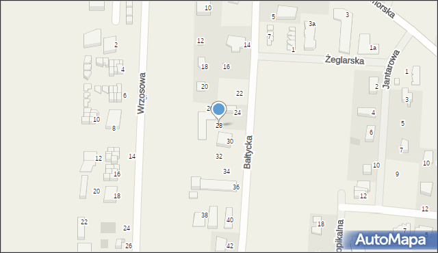 Sarbinowo, Bałtycka, 28, mapa Sarbinowo