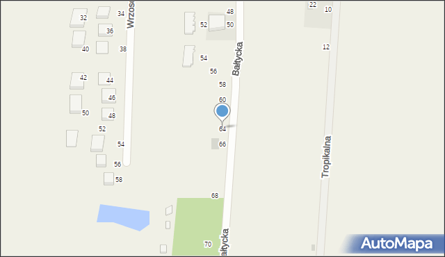 Sarbinowo, Bałtycka, 64, mapa Sarbinowo
