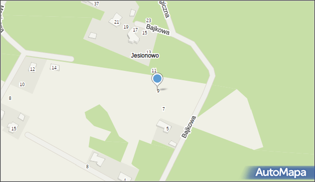Sąsieczno, Bajkowa, 9, mapa Sąsieczno