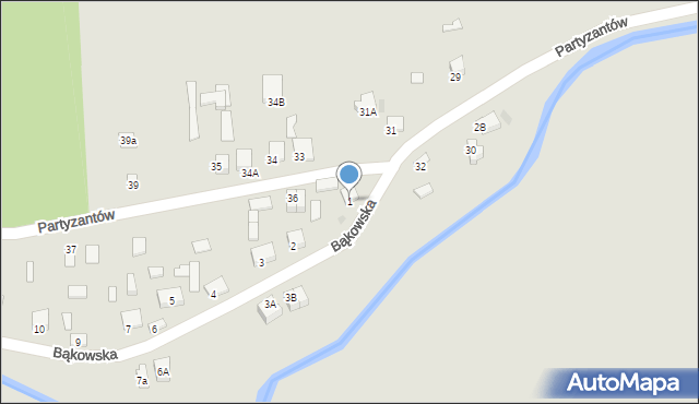 Sędziszów, Bąkowska, 1, mapa Sędziszów