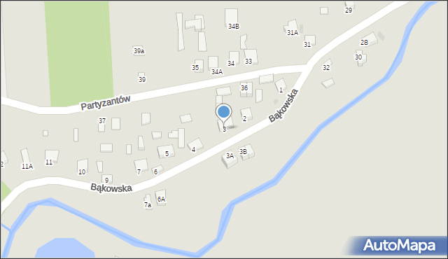 Sędziszów, Bąkowska, 3, mapa Sędziszów