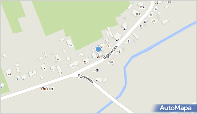 Sędziszów, Bąkowska, 49, mapa Sędziszów