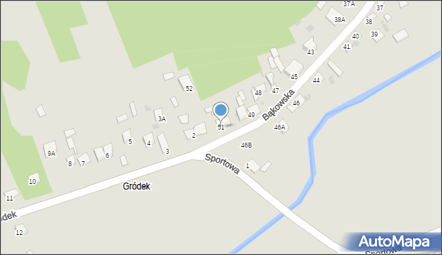 Sędziszów, Bąkowska, 51, mapa Sędziszów