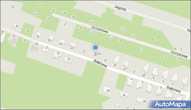Serock, Bajkowa, 20, mapa Serock