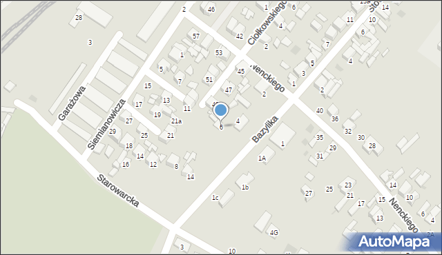 Sieradz, Bazylika Cypriana, 6, mapa Sieradz