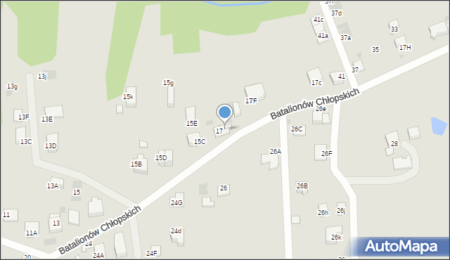 Skawina, Batalionów Chłopskich, 17B, mapa Skawina