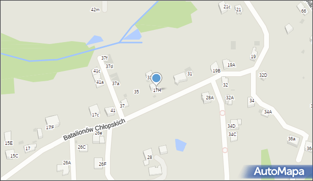 Skawina, Batalionów Chłopskich, 17H, mapa Skawina