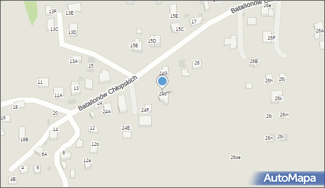 Skawina, Batalionów Chłopskich, 24d, mapa Skawina