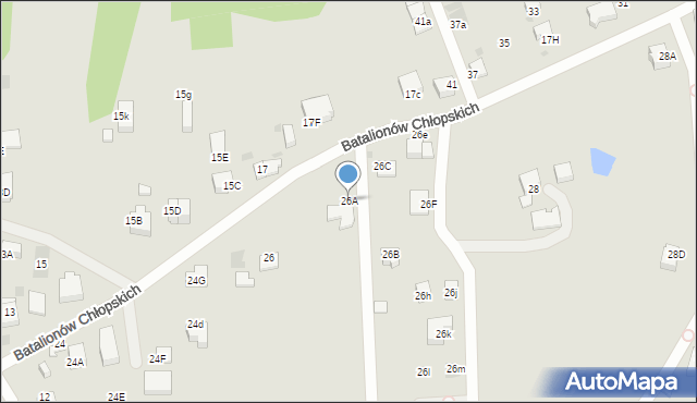 Skawina, Batalionów Chłopskich, 26A, mapa Skawina