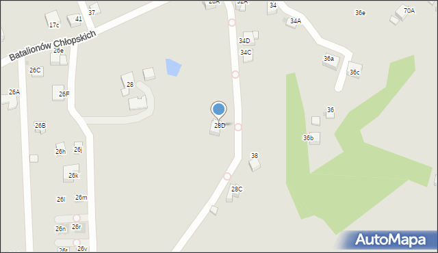 Skawina, Batalionów Chłopskich, 28D, mapa Skawina