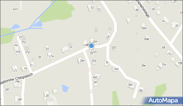 Skawina, Batalionów Chłopskich, 32, mapa Skawina