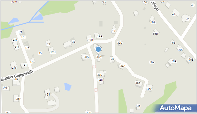 Skawina, Batalionów Chłopskich, 32A, mapa Skawina