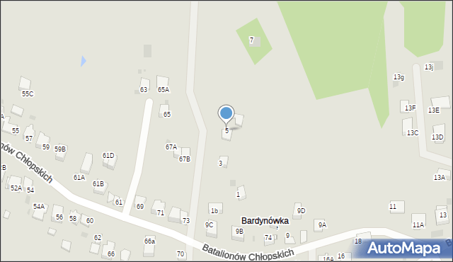 Skawina, Batalionów Chłopskich, 5, mapa Skawina