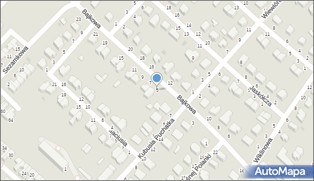 Skierniewice, Bajkowa, 5, mapa Skierniewic