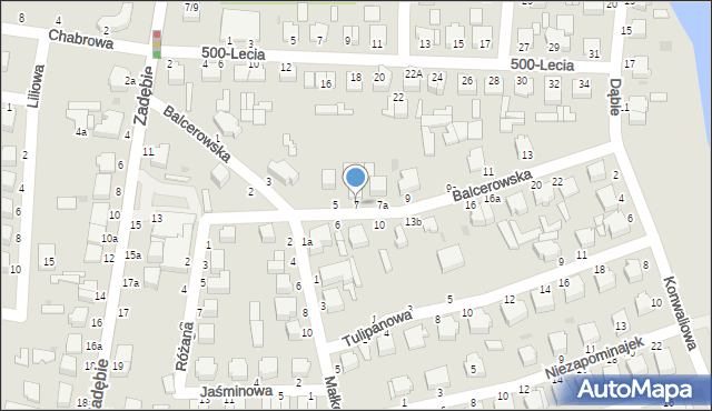 Skierniewice, Balcerowska, 7, mapa Skierniewic