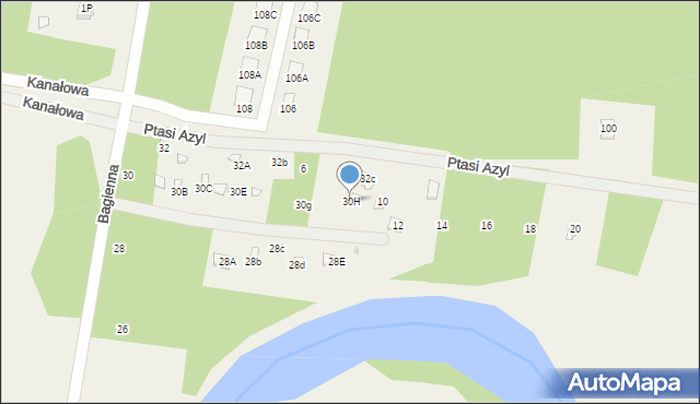Skrzeszew, Bagienna, 30H, mapa Skrzeszew