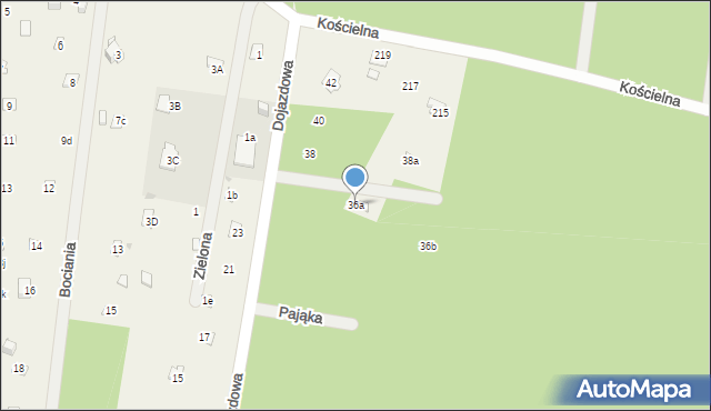 Skrzeszew, Bagienna, 36a, mapa Skrzeszew