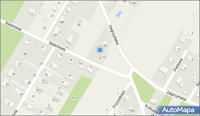 Skubianka, Baśniowa, 4, mapa Skubianka