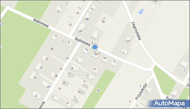 Skubianka, Baśniowa, 7a, mapa Skubianka