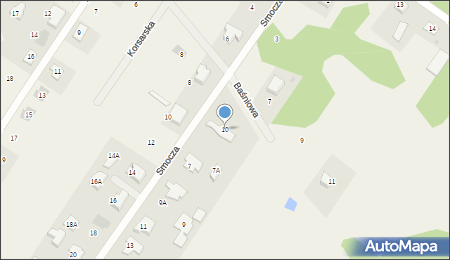 Słupno, Baśniowa, 10, mapa Słupno