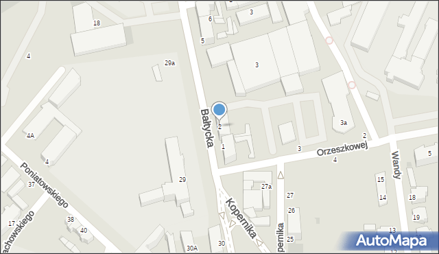 Słupsk, Bałtycka, 2, mapa Słupska