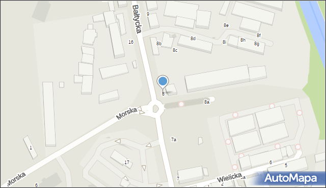 Słupsk, Bałtycka, 8, mapa Słupska