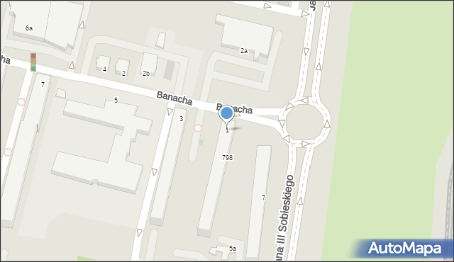 Słupsk, Banacha Stefana, 1, mapa Słupska