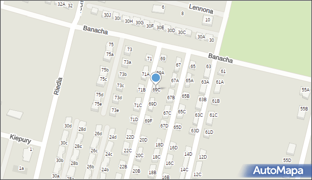 Słupsk, Banacha Stefana, 69C, mapa Słupska