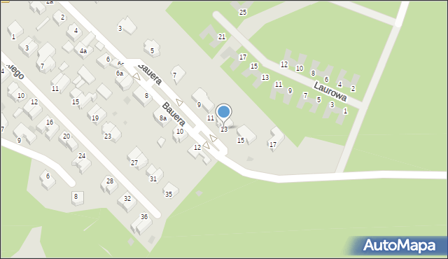 Słupsk, Bauera Jana, 13, mapa Słupska